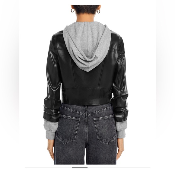 Cinq à Sept Evie Hooded Faux Leather Jacket - Picture 10 of 12